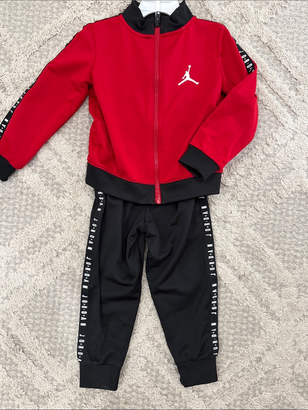 Jordan Red and Black Kids Track Set with Signature Jumpman
